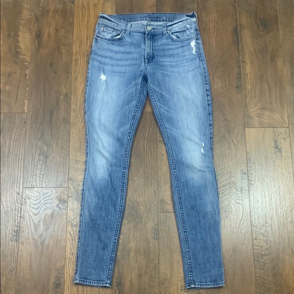 7 For All Mankind The Skinny Distressed Jeans